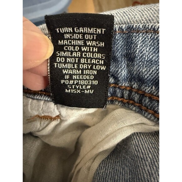 Almost Famous Women Junior Sz 9 Blue Distressed Denim Bib Overalls Grunge Boho - Picture 11 of 12